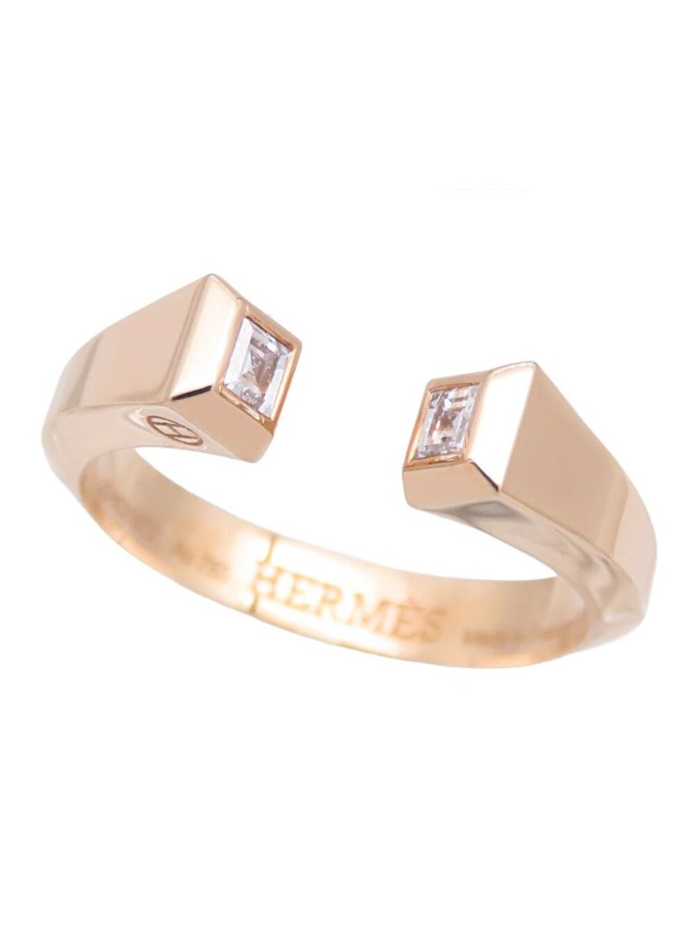 Hermes Clous de Forges PM Pink Gold 18k Diamond 48 Ring